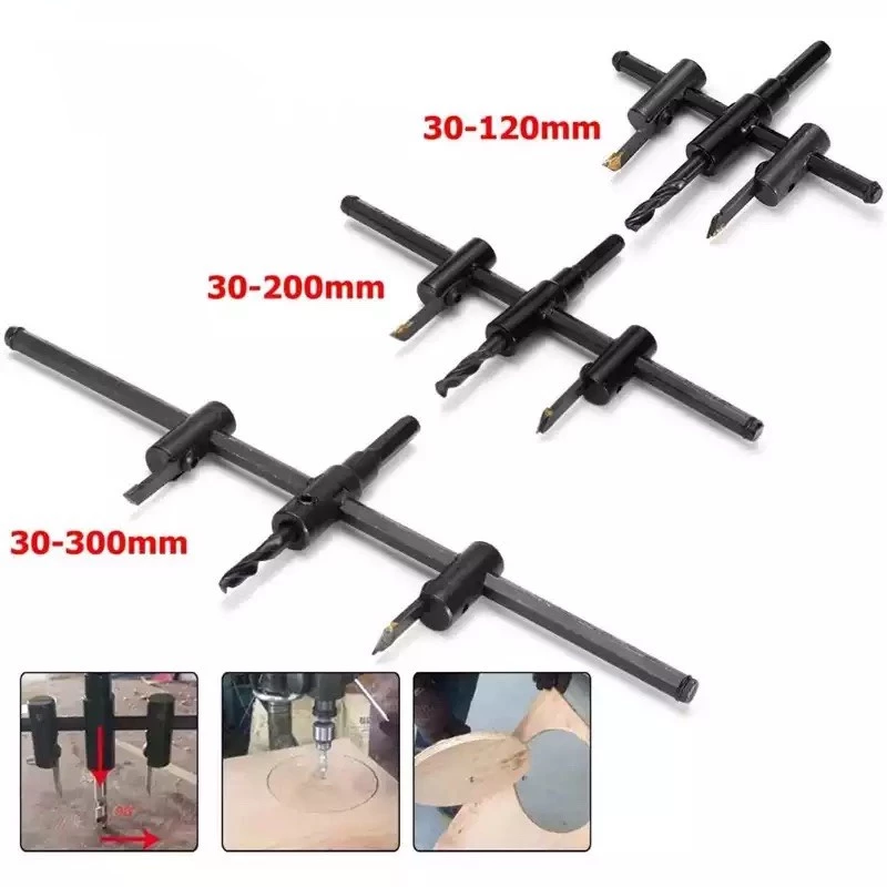 Hình ảnh 3 của mặt hàng Bộ mũi khoan khoét lỗ tròn điều chỉnh 30-300mm (gỗ và thạch cao) Wadfow