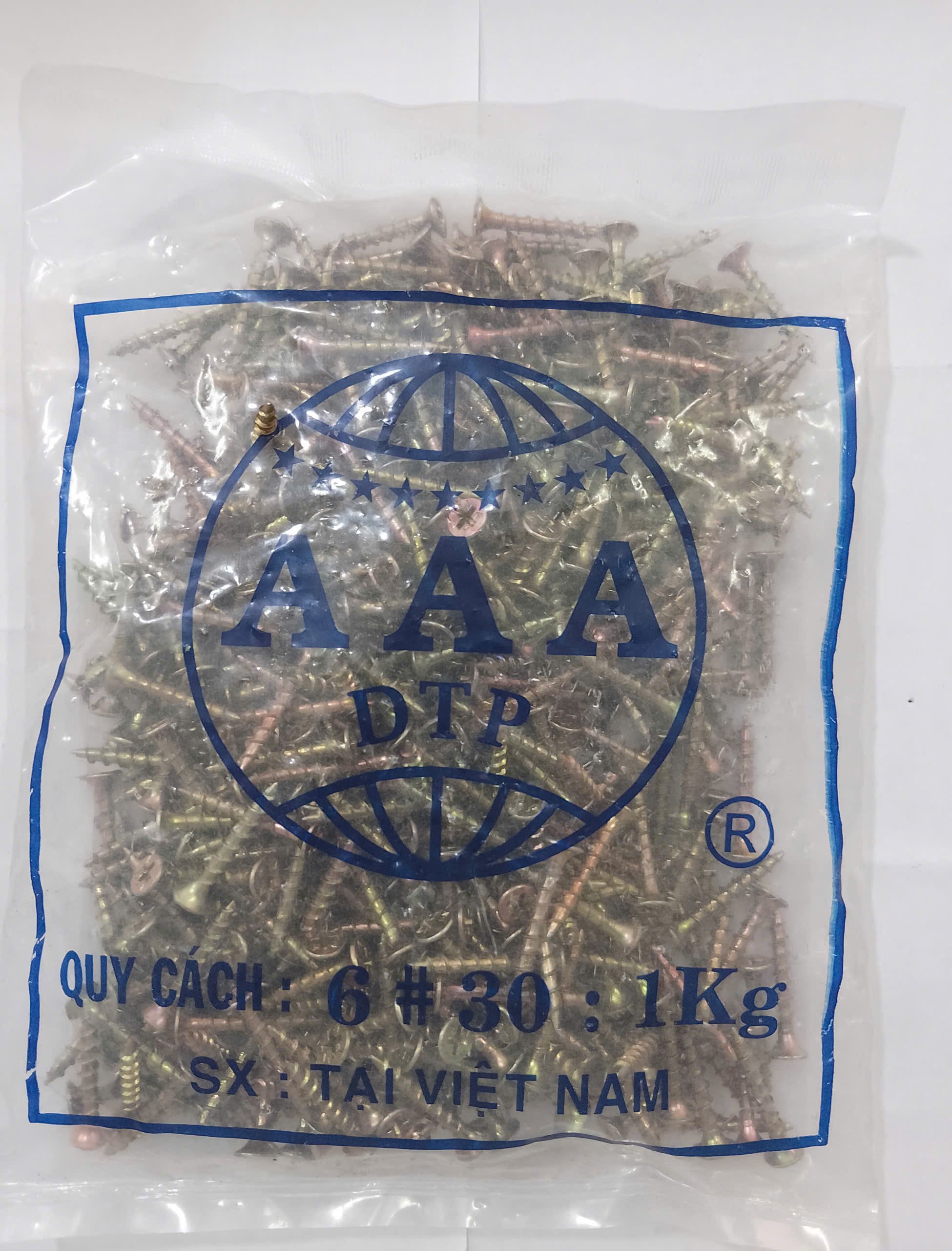 Hình ảnh 7 của mặt hàng Vít gỗ vàng ren thưa 1kg 3P (6 #30)