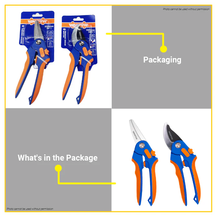 Hình ảnh 3 của mặt hàng Kéo cắt tỉa cành có đe đỡ 200mm (8") Wadfow