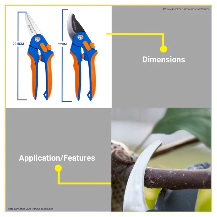 Hình ảnh 1 của mặt hàng Kéo cắt tỉa cành thẳng 225mm (9") Wadfow