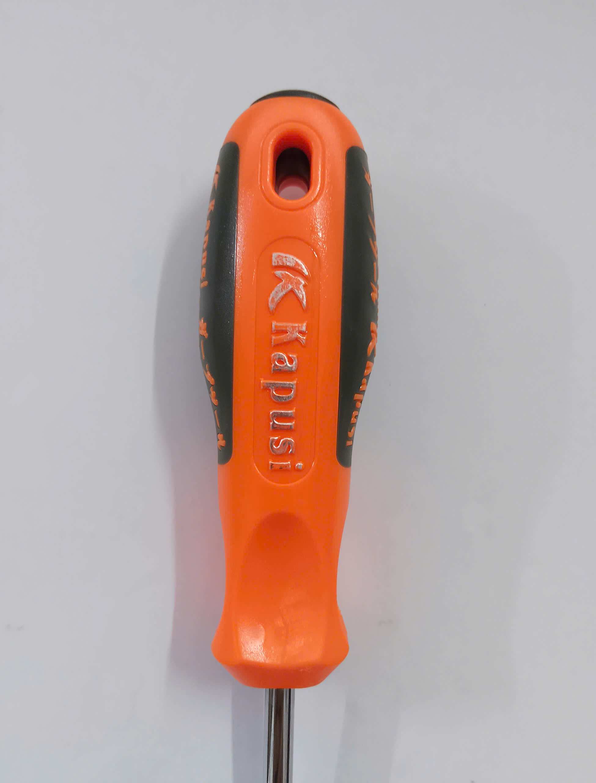 Hình ảnh 9 của mặt hàng Tua vít dẹp 1 đầu 6x200mm cán cam đen Kapusi