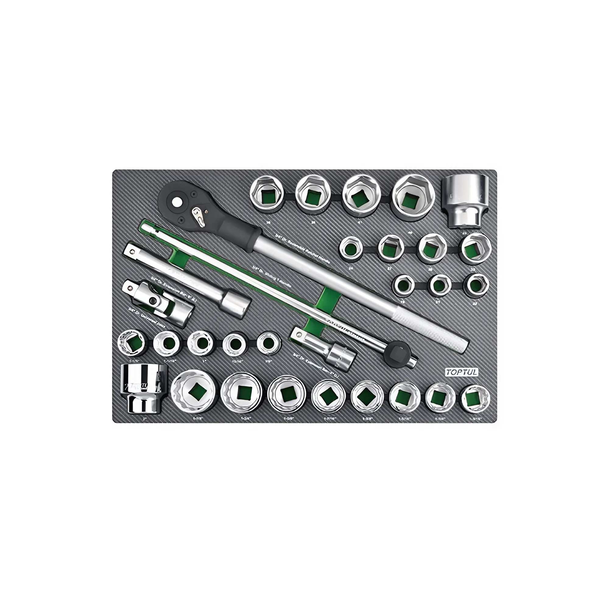 Hình ảnh 1 của mặt hàng Bộ cần siết và đầu tuýp 3/4" 31 chi tiết Toptul