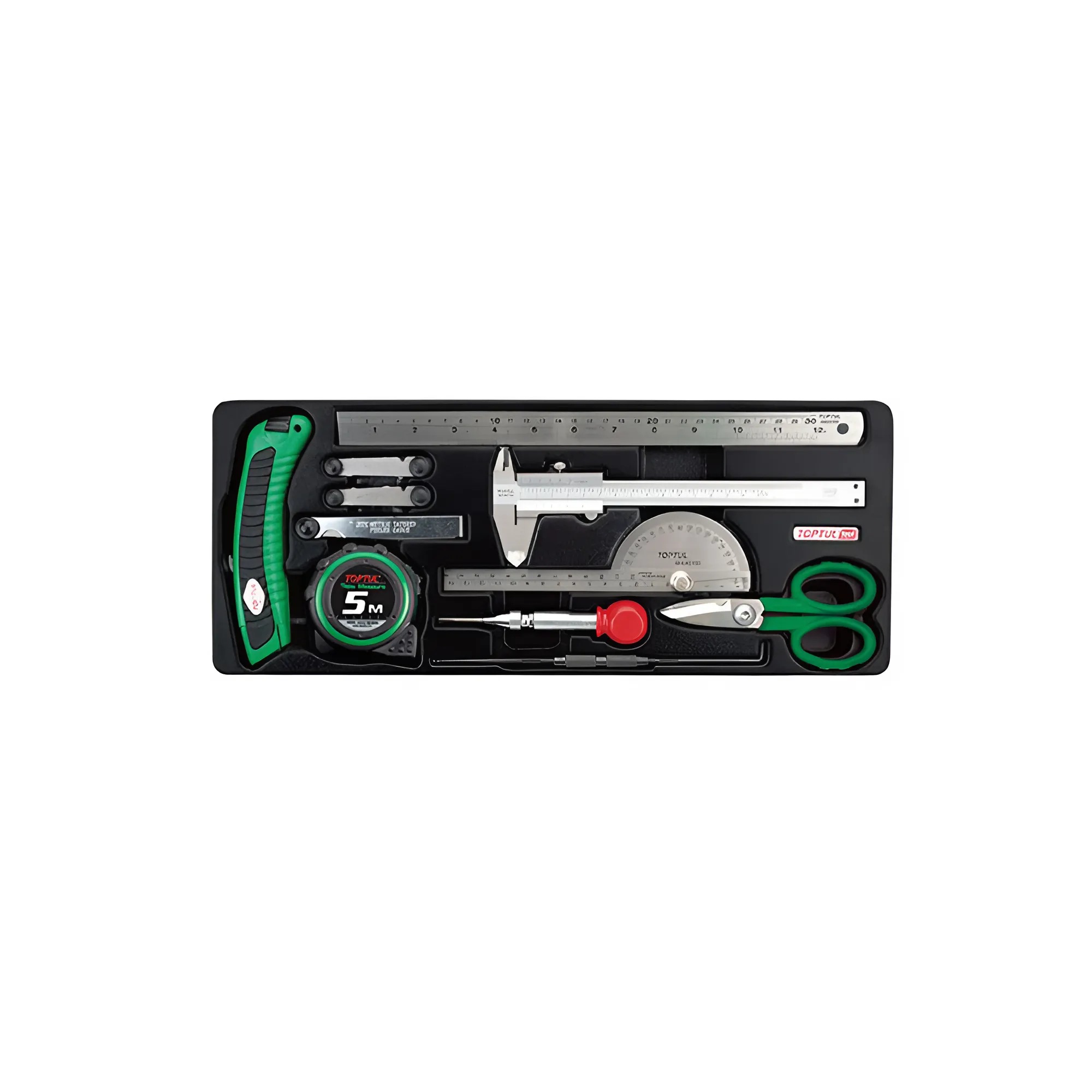 Hình ảnh 1 của mặt hàng Bộ dụng cụ thước dao kéo 11 chi tiết Toptul