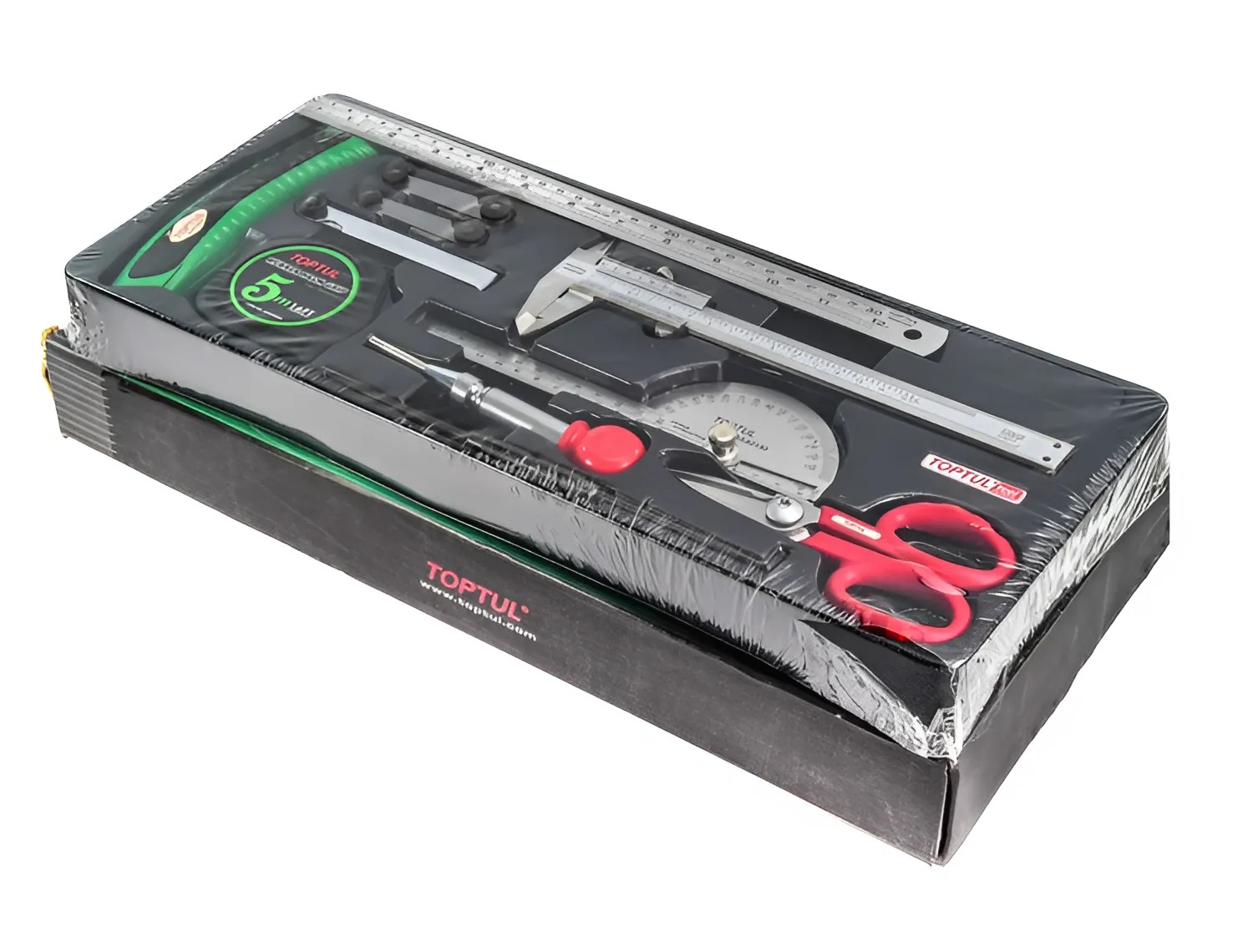 Hình ảnh 3 của mặt hàng Bộ dụng cụ thước dao kéo 11 chi tiết Toptul