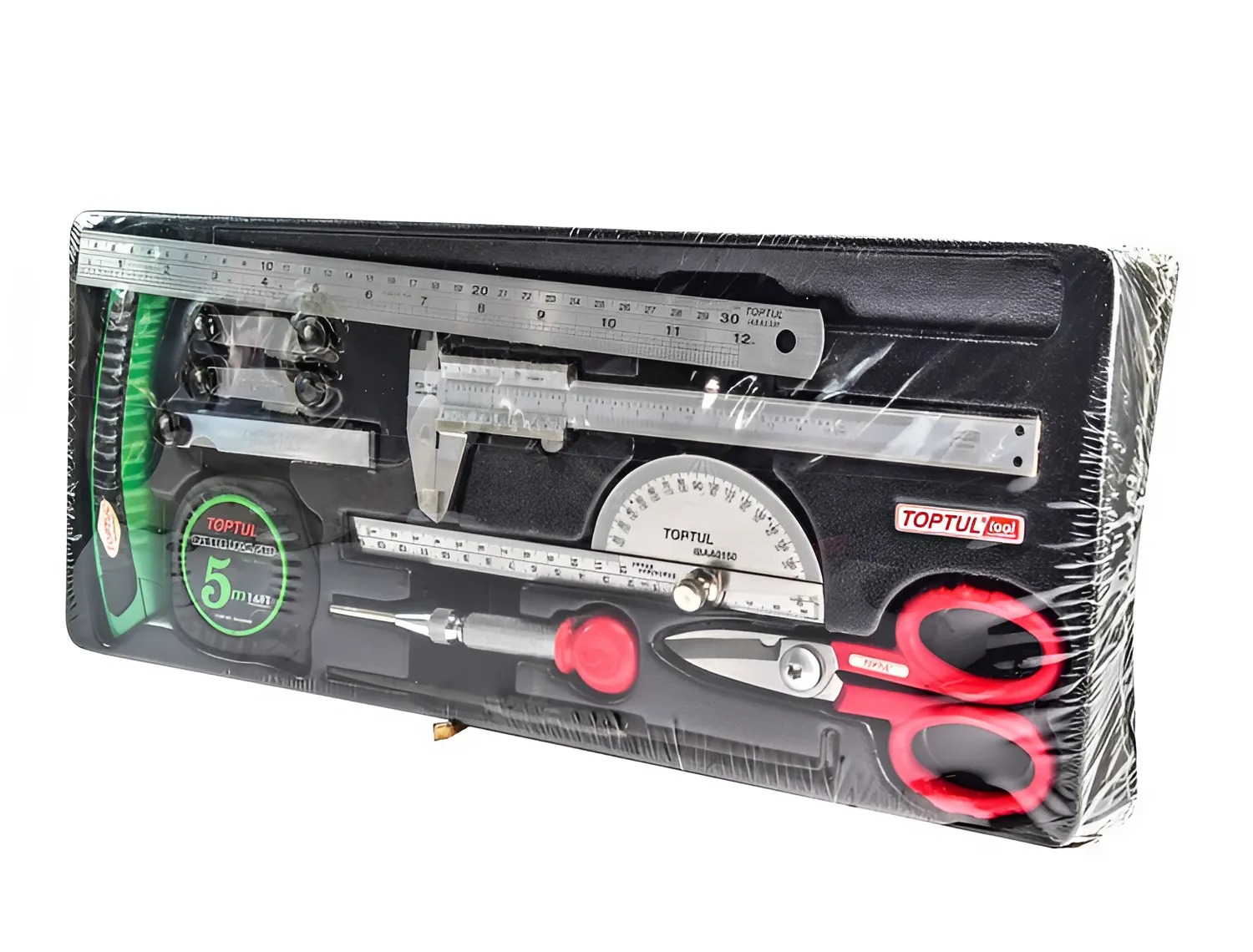 Hình ảnh 4 của mặt hàng Bộ dụng cụ thước dao kéo 11 chi tiết Toptul