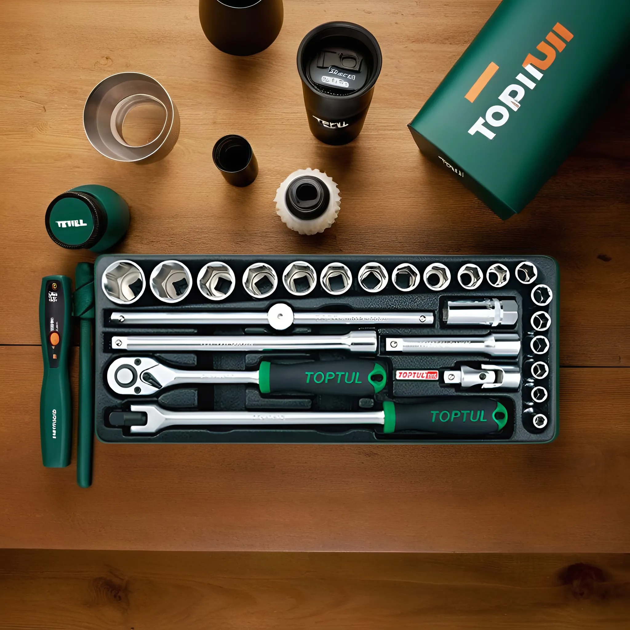 Hình ảnh 2 của mặt hàng Bộ tuýp lục giác 1/2" 25 chi tiết Toptul