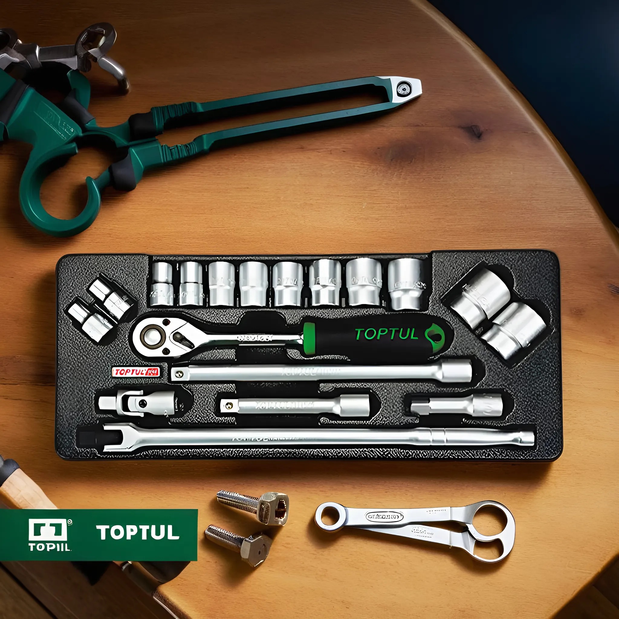 Hình ảnh 3 của mặt hàng Bộ tuýp lục giác 1/2" 18 chi tiết Toptul