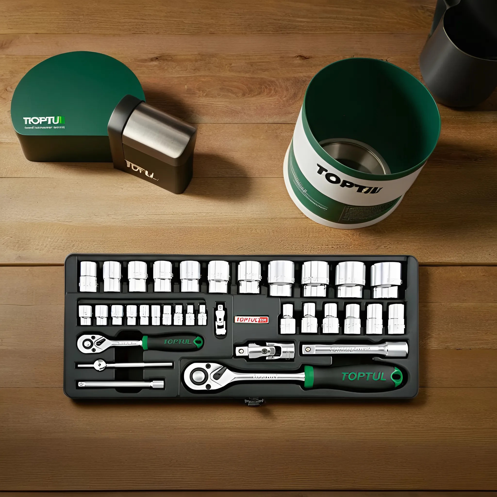 Hình ảnh 3 của mặt hàng Bộ tuýp 1/2" & 1/4" 34 chi tiết Toptul