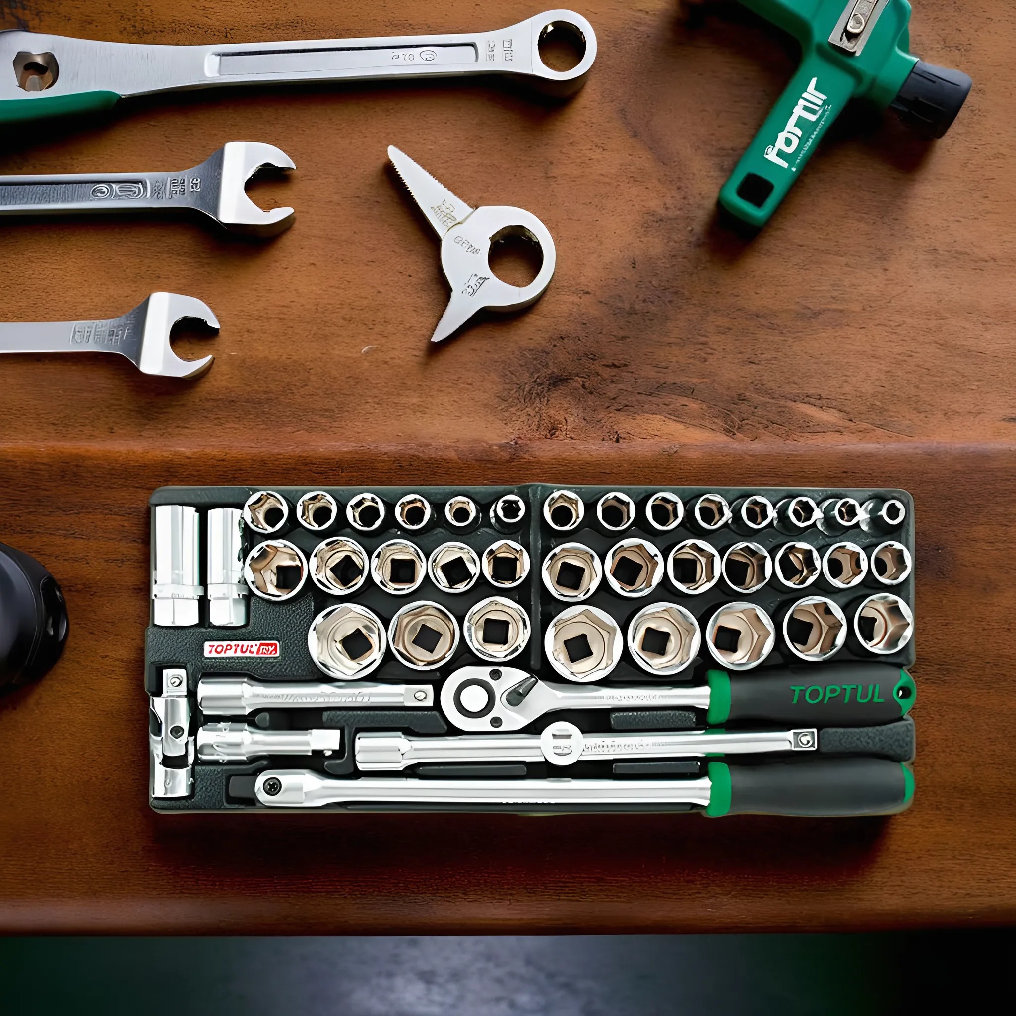 Hình ảnh 2 của mặt hàng Bộ tuýp 1/2" 43 chi tiết Toptul