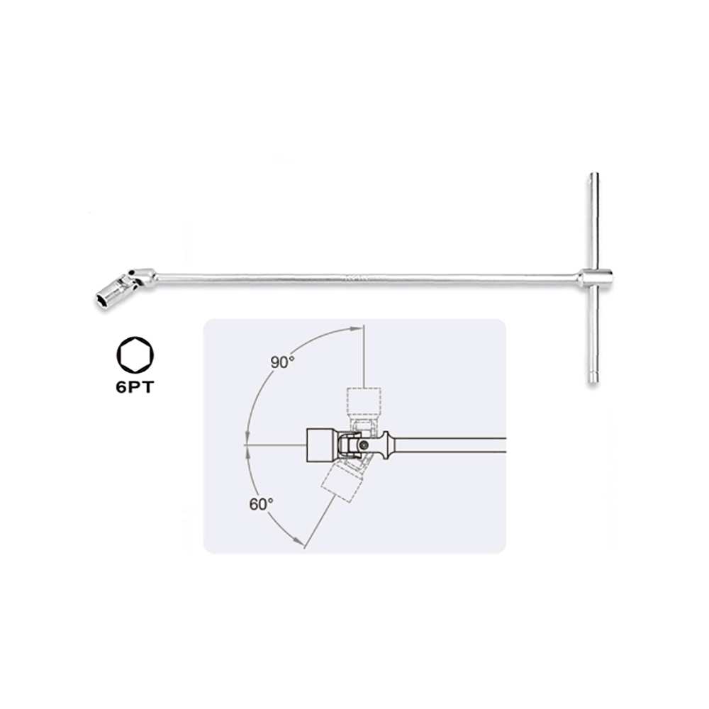 Hình ảnh 3 của mặt hàng Cần xiết lực chữ T đầu tuýp lắc léo 3/8" 9mm Toptul