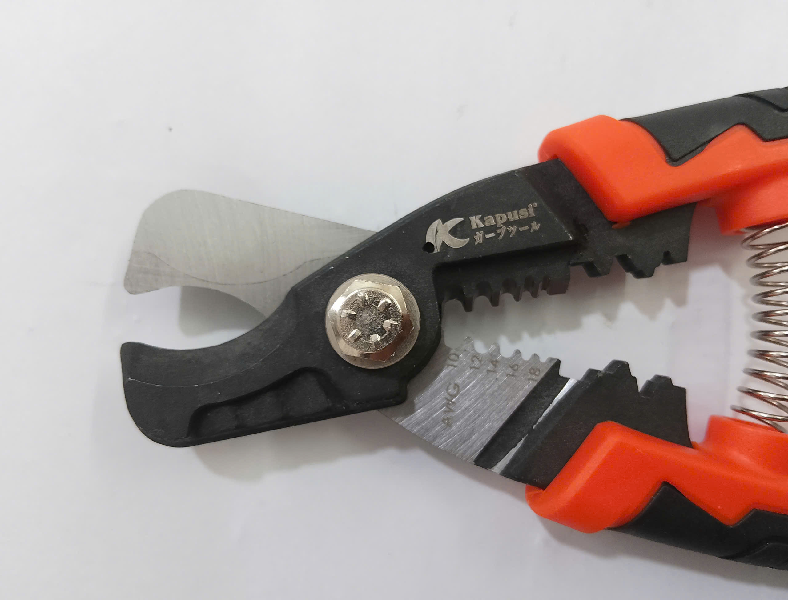 Hình ảnh 1 của mặt hàng Kéo cắt + tuốt dây + bấm cos Kapusi K9170 mỏ cong đơn