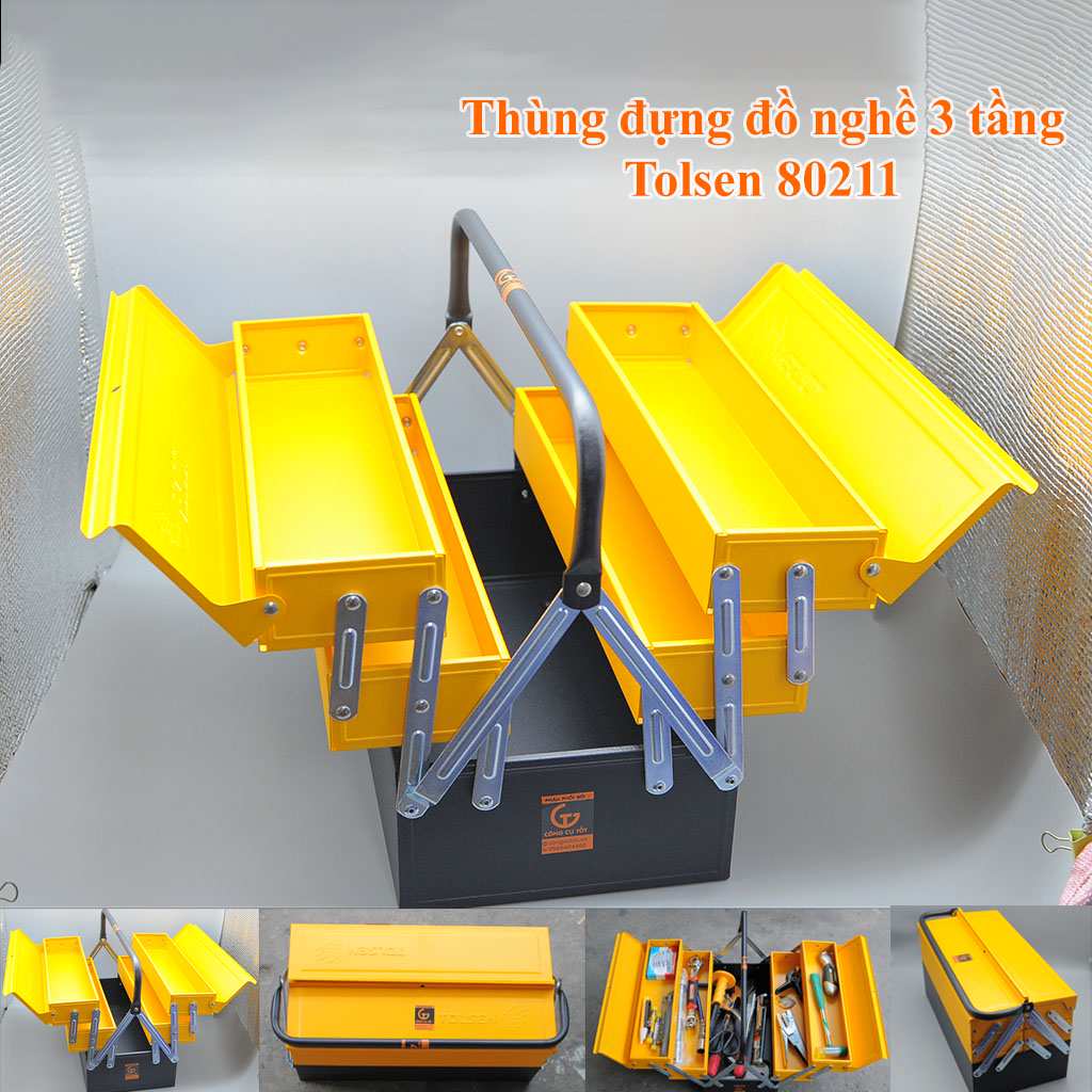 Hình ảnh 1 của mặt hàng Thùng đồ nghề 3 tầng sắt 410mm Tolsen 80211