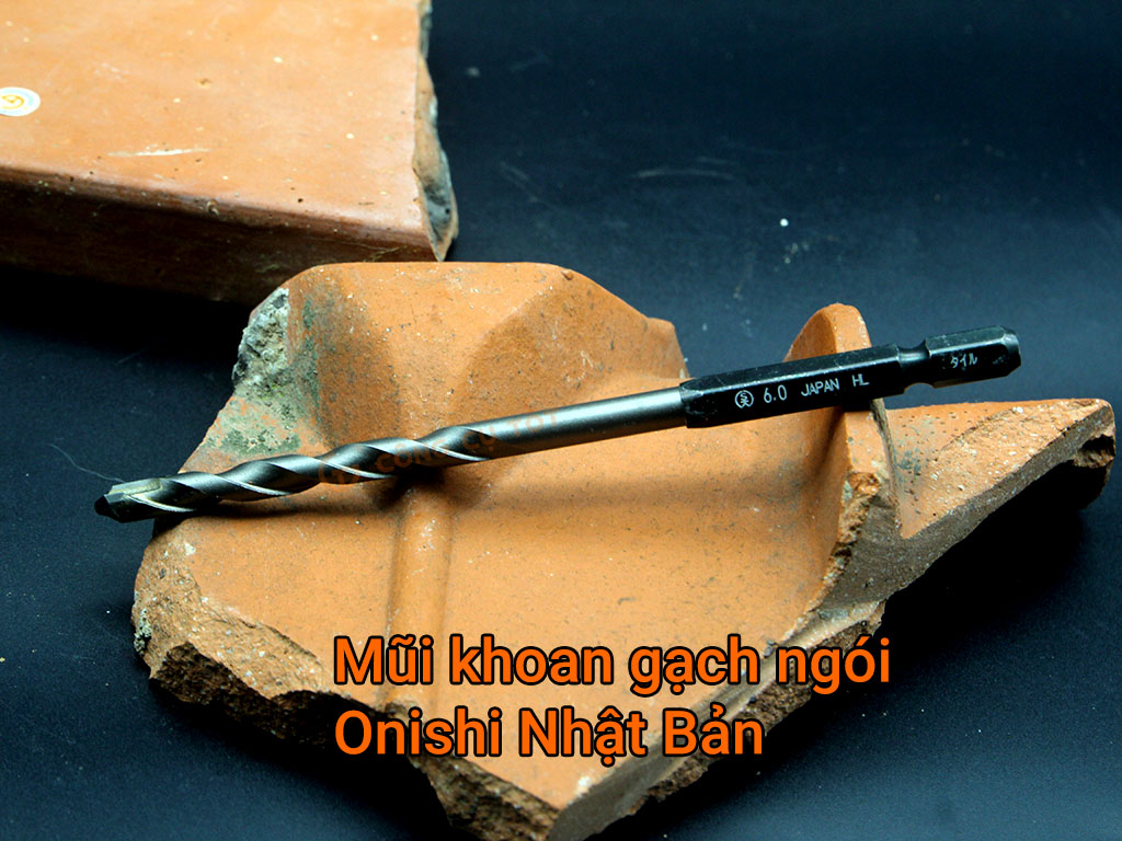 Hình ảnh 6 của mặt hàng Mũi khoan sứ và gạch men Ø6.0mm chuôi lục 6 ly 127mm Onishi Nhật Bản