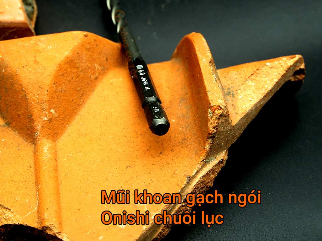 Hình ảnh 7 của mặt hàng Mũi khoan sứ và gạch men Ø6.0mm chuôi lục 6 ly 127mm Onishi Nhật Bản