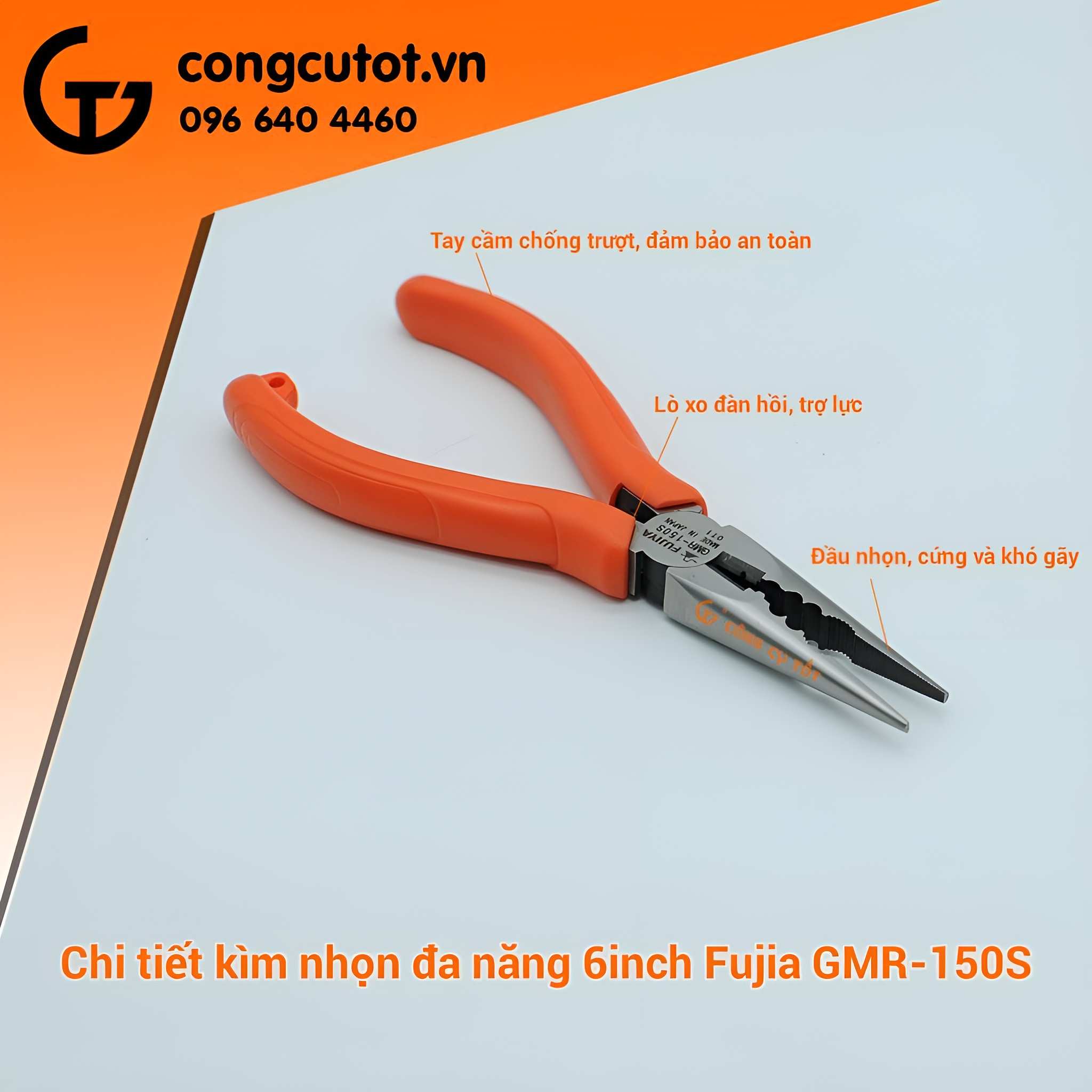 Hình ảnh 11 của mặt hàng Kìm nhọn đa năng 150mm Fujiya GMR-150S