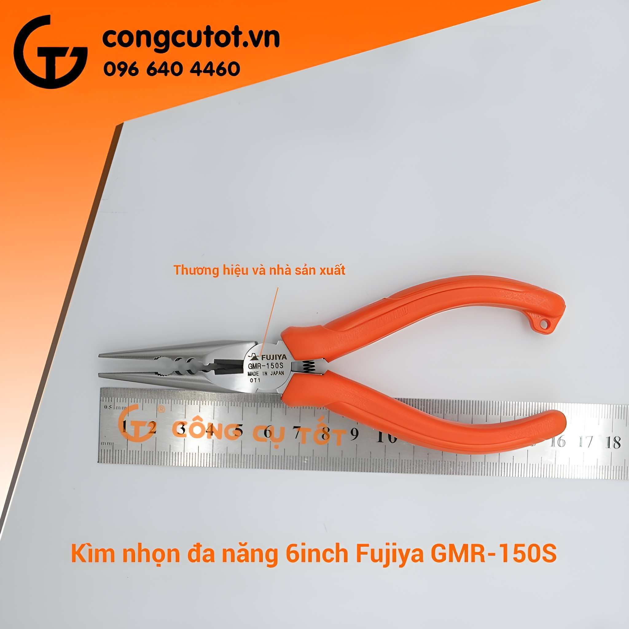 Hình ảnh 10 của mặt hàng Kìm nhọn đa năng 150mm Fujiya GMR-150S