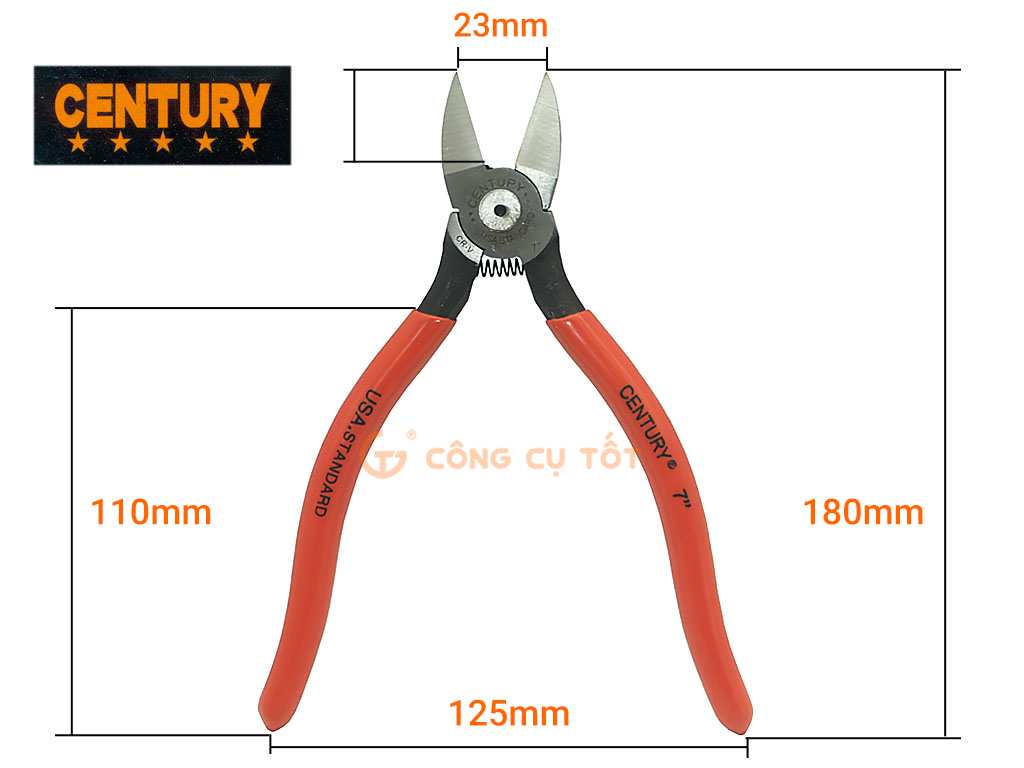 Hình ảnh 6 của mặt hàng Kìm cắt bavia 7 inch