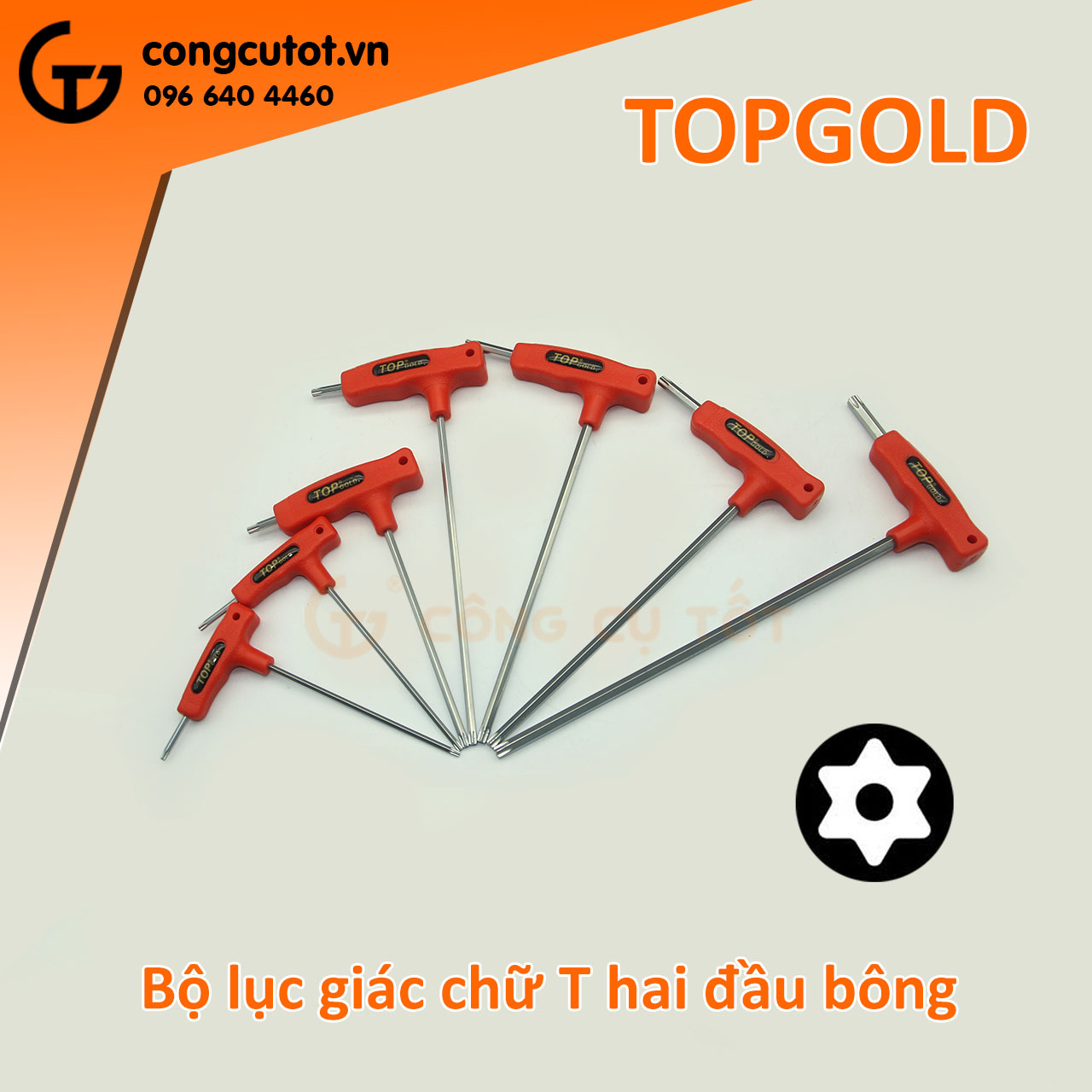 Hình ảnh 14 của mặt hàng Lục giác 2 đầu bông mai T15 đỏ