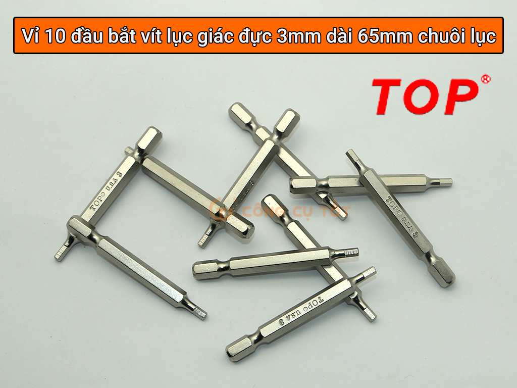 Hình ảnh 10 của mặt hàng Vỉ 10 mũi xiết máy lục giác TOP 65x3mm