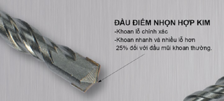 Hình ảnh 3 của mặt hàng Mũi khoan bê tông gài 25.0x260mm