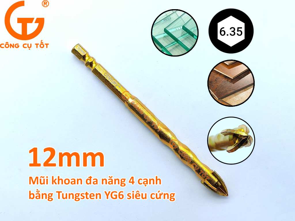 Hình ảnh 5 của mặt hàng Mũi khoan đa năng 4 cạnh 12mm Century