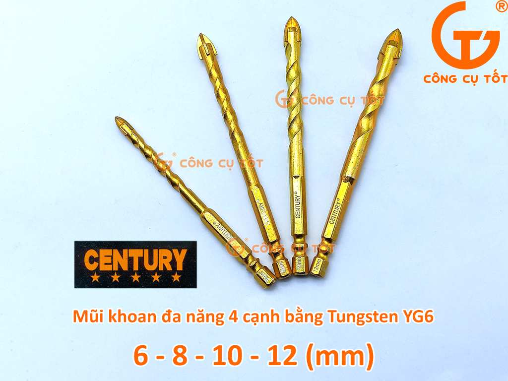 Hình ảnh 7 của mặt hàng Mũi khoan đa năng 4 cạnh 12mm Century