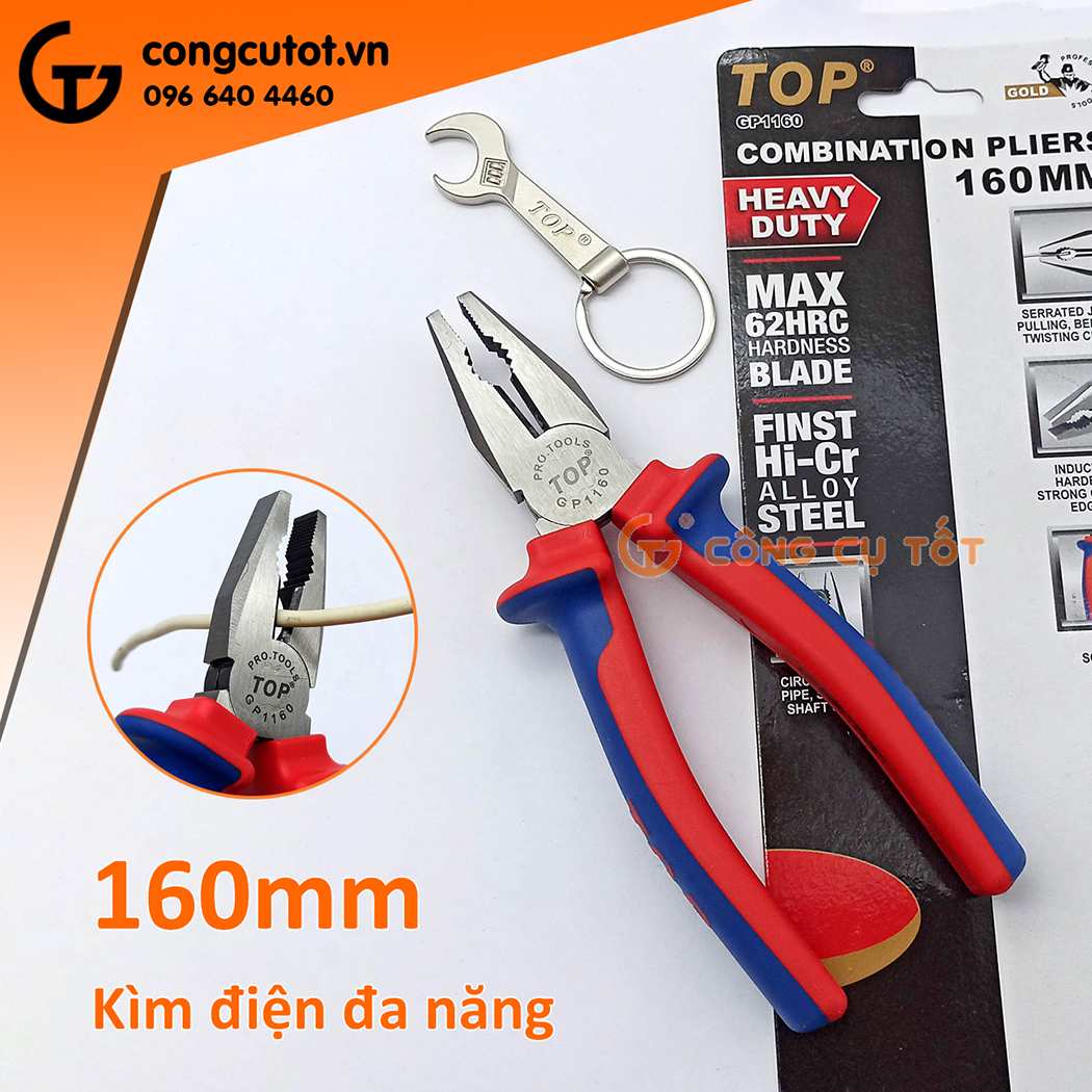 Hình ảnh 10 của mặt hàng Kìm TOP CAO CẤP điện 6.5" (1160)