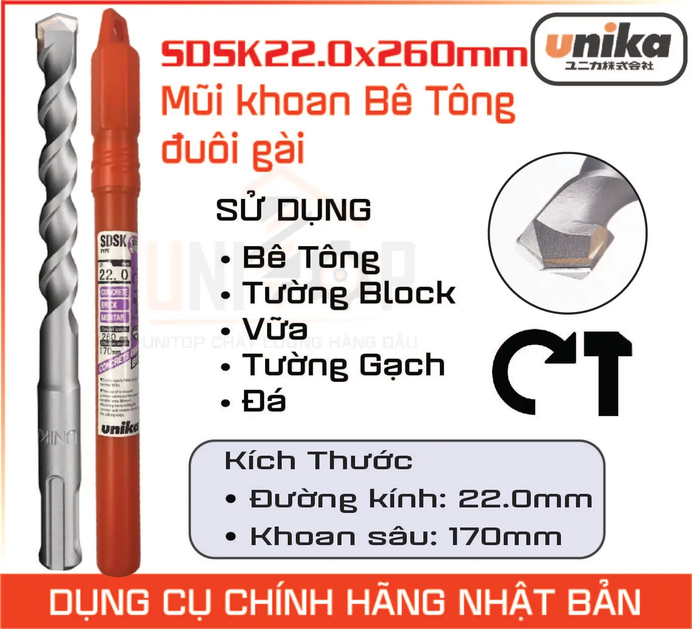 Hình ảnh 7 của mặt hàng Mũi khoan bê tông SDSK22.0x260