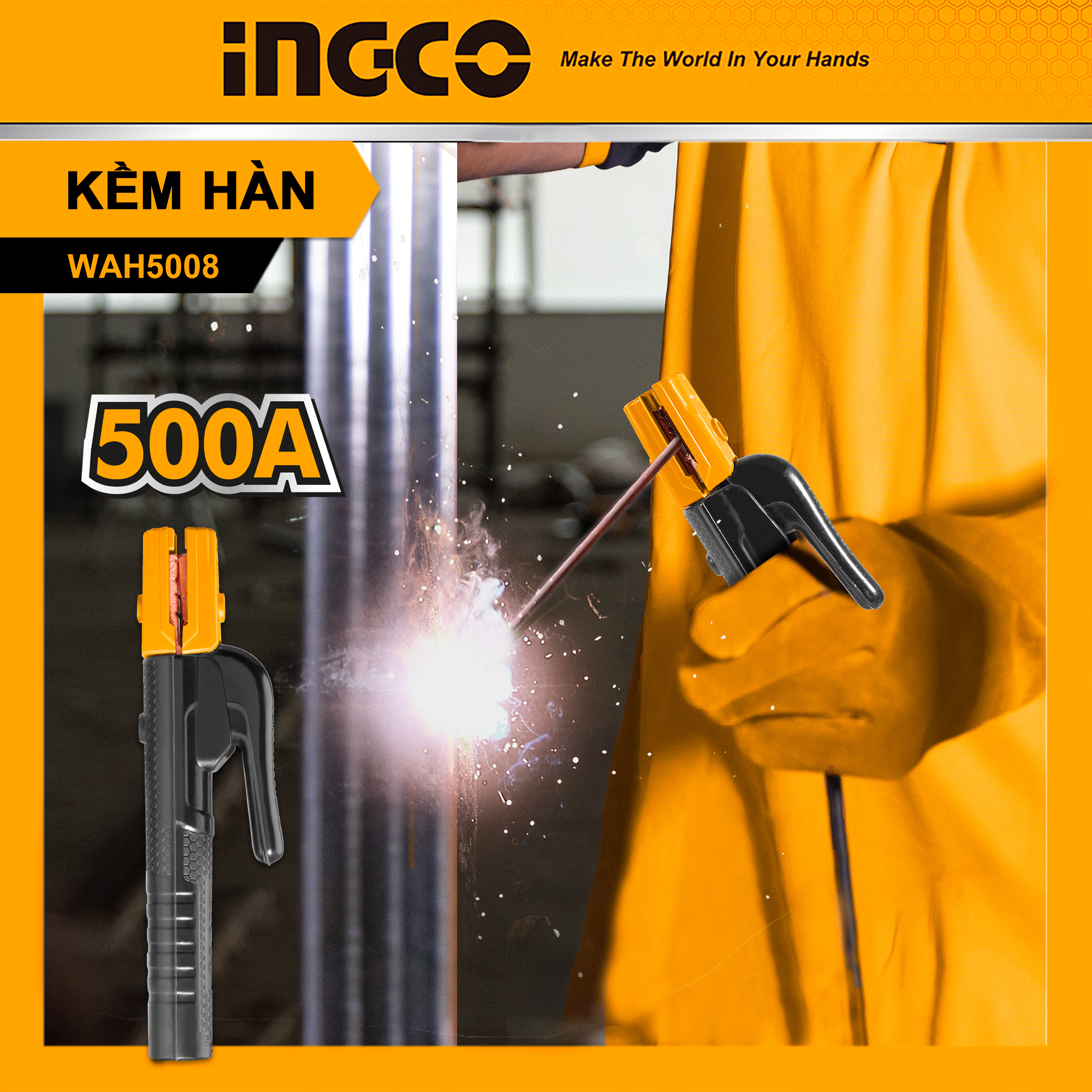 Hình ảnh 2 của mặt hàng Kìm hàn 500A Ingco WAH5008