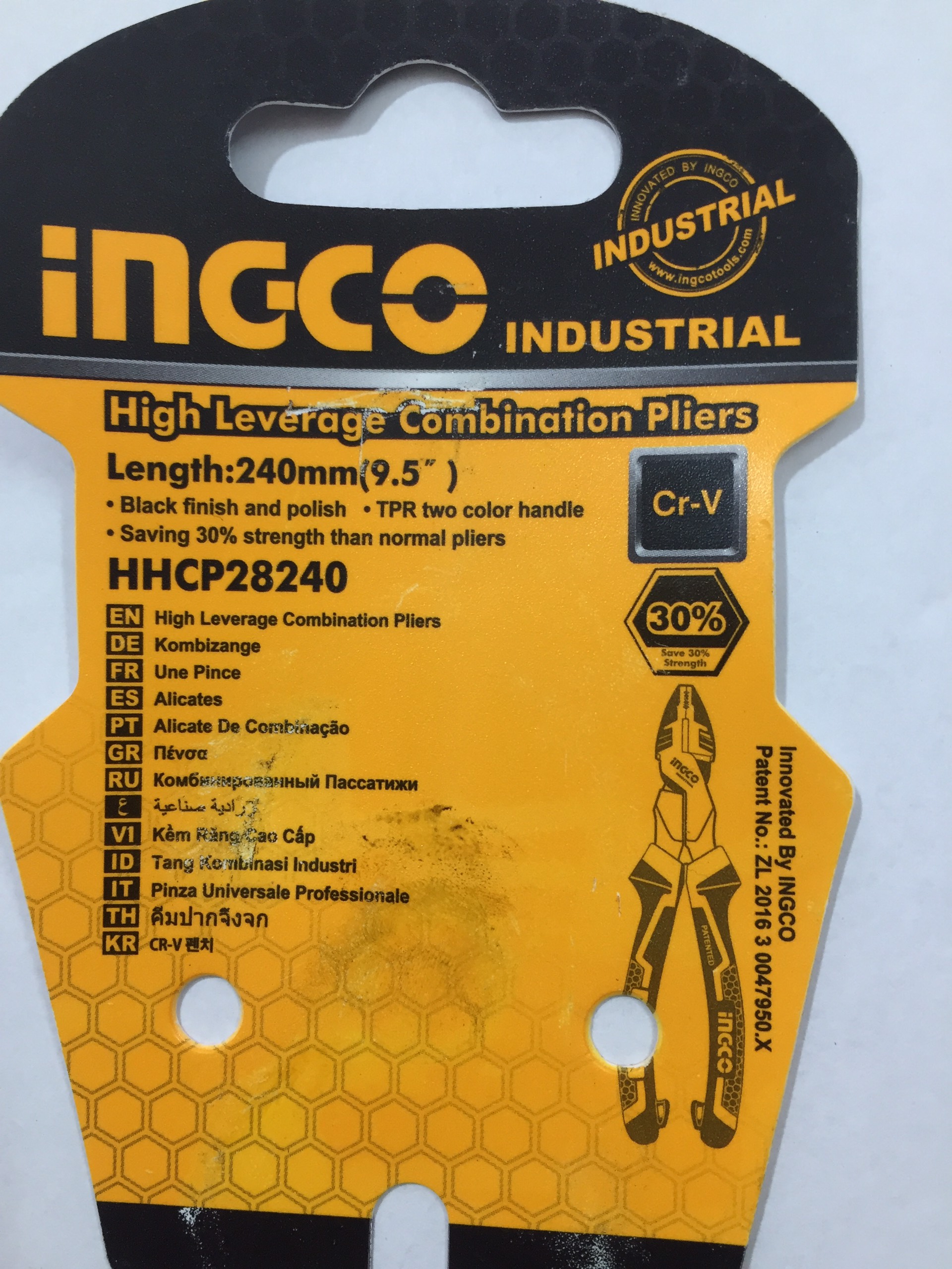 Hình ảnh 4 của mặt hàng Kèm răng cao cấp 9.5 inch/240mm Ingco