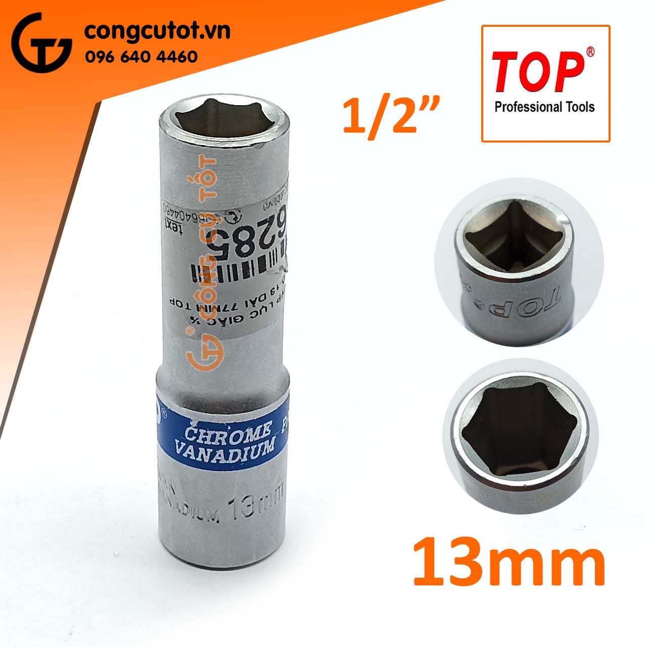 Hình ảnh 2 của mặt hàng ĐẦU TÍP ĐỨC DÀI  1/2"  TOP  ( LỤC ) 13mm TSB-D13M