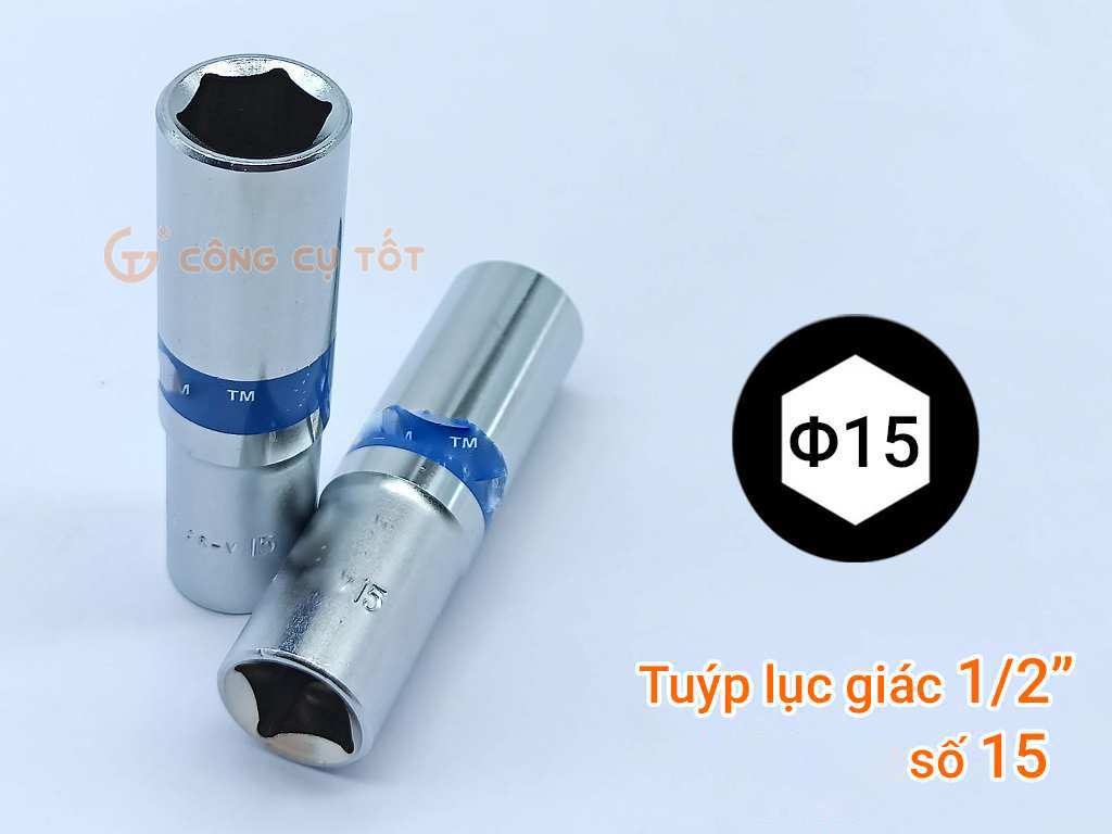 Hình ảnh 3 của mặt hàng Đầu tuýp lục giác dài Đức 1/2" 15mm TOP TSB-D15M