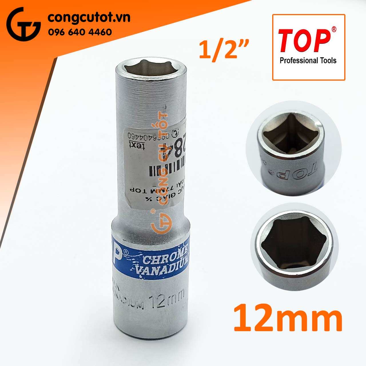 Hình ảnh 9 của mặt hàng ĐẦU TÍP ĐỨC DÀI  1/2"  TOP  ( LỤC ) 12mm TSB-D12M