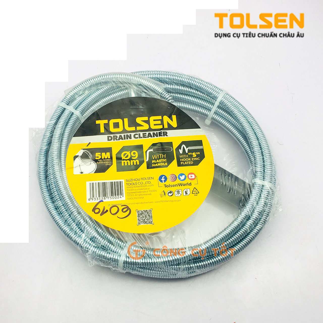 Hình ảnh 6 của mặt hàng Dây lò xo vệ sinh 5m TOLSEN 50101