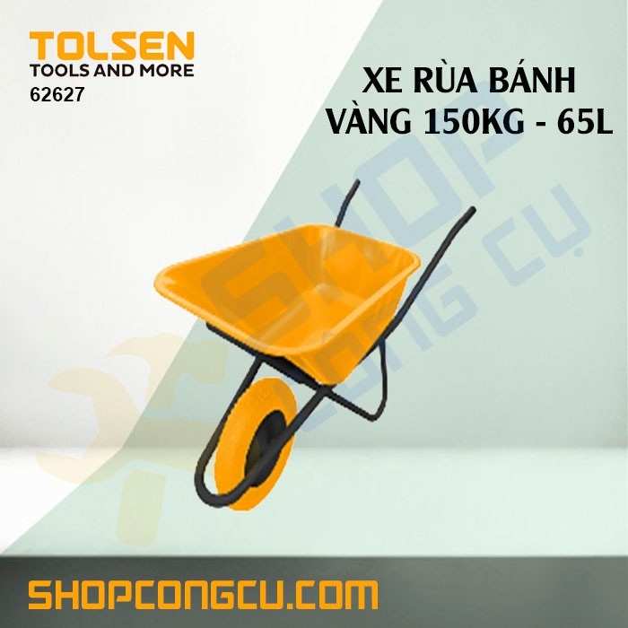 Hình ảnh 3 của mặt hàng Xe rùa bánh vàng 150kg - 65l TOLSEN 62627