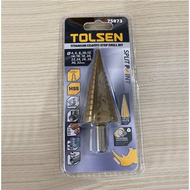 Hình ảnh 1 của mặt hàng Mũi khoan bước titanium hss TOLSEN 75873