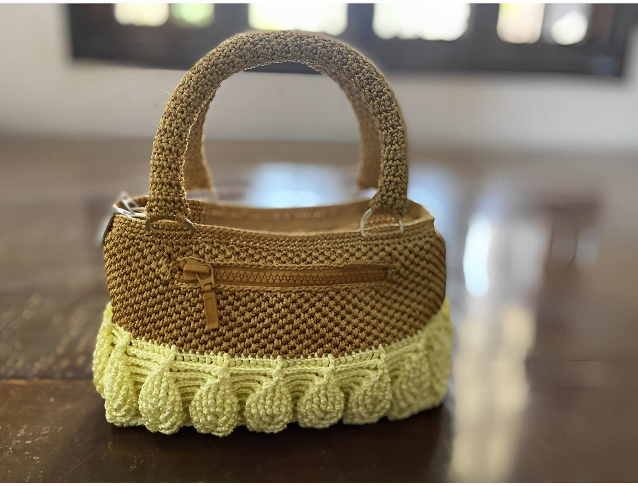 Sợi thô đan móc túi xách nón giày dép màu vàng chanh - MixASale