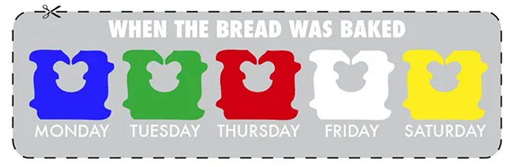 Dây kẽm buộc bánh mì có mã màu cho các ngày trong tuần