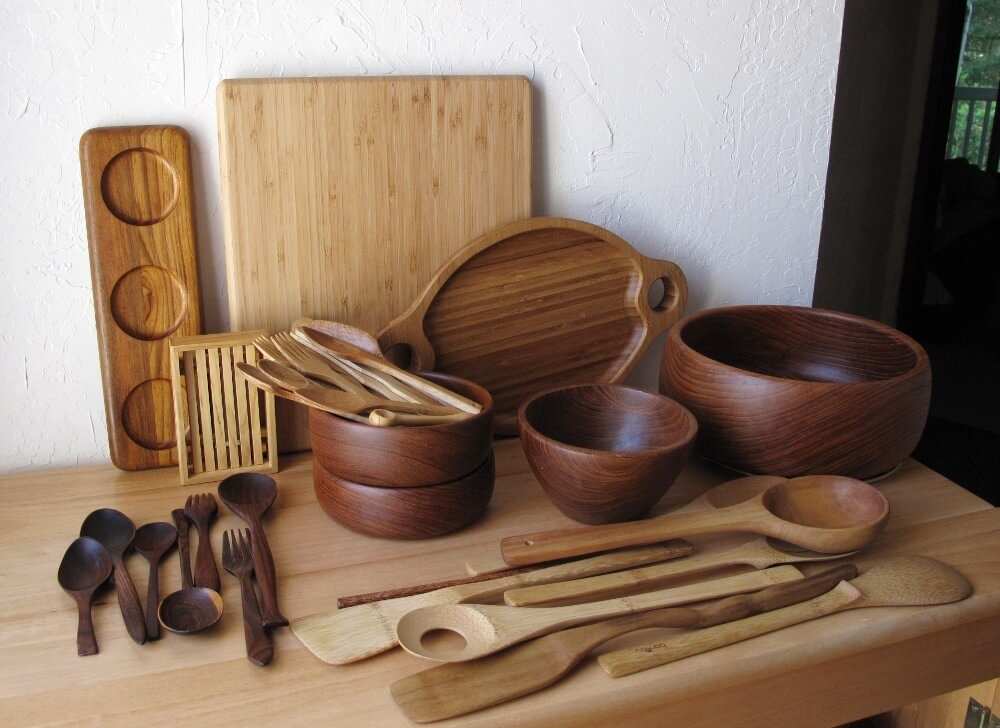Những vật dụng trong bếp được làm từ gỗ