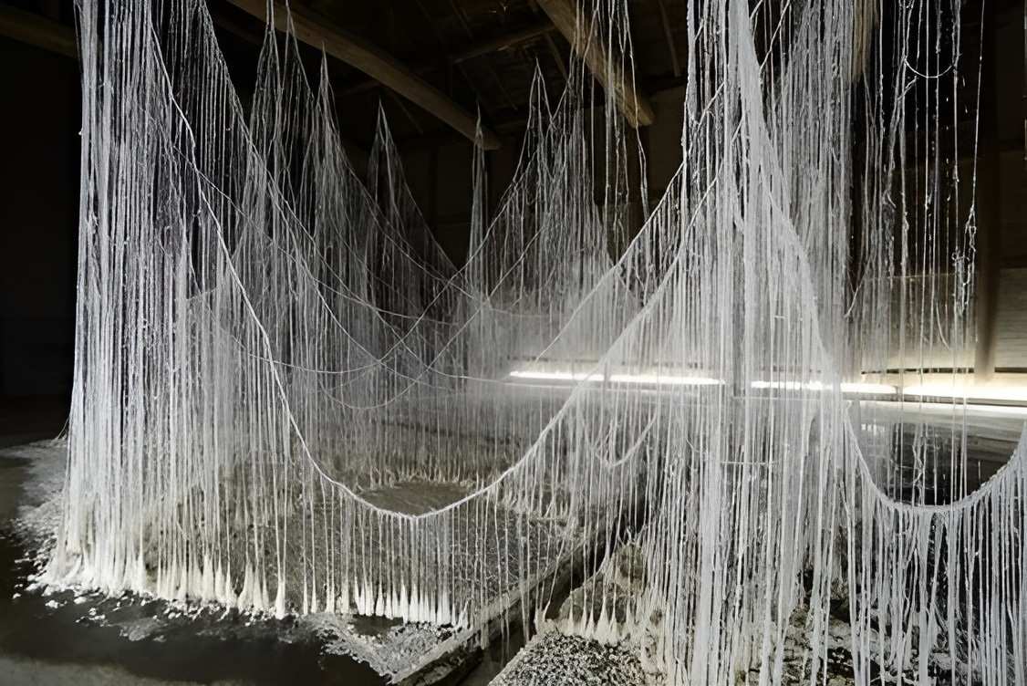“vertical emptiness” của Yasuaki Onishi tại một nhà máy rượu sake