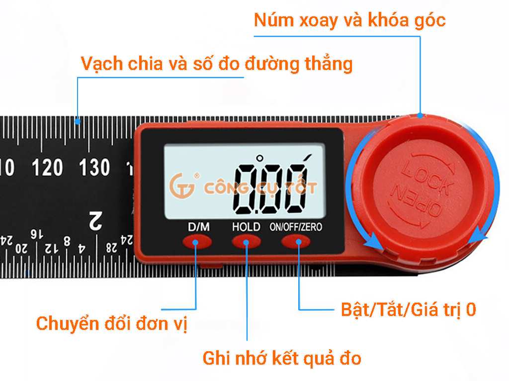 Màn hình LCD và những nút bấm điều chỉnh chức năng đo đạc