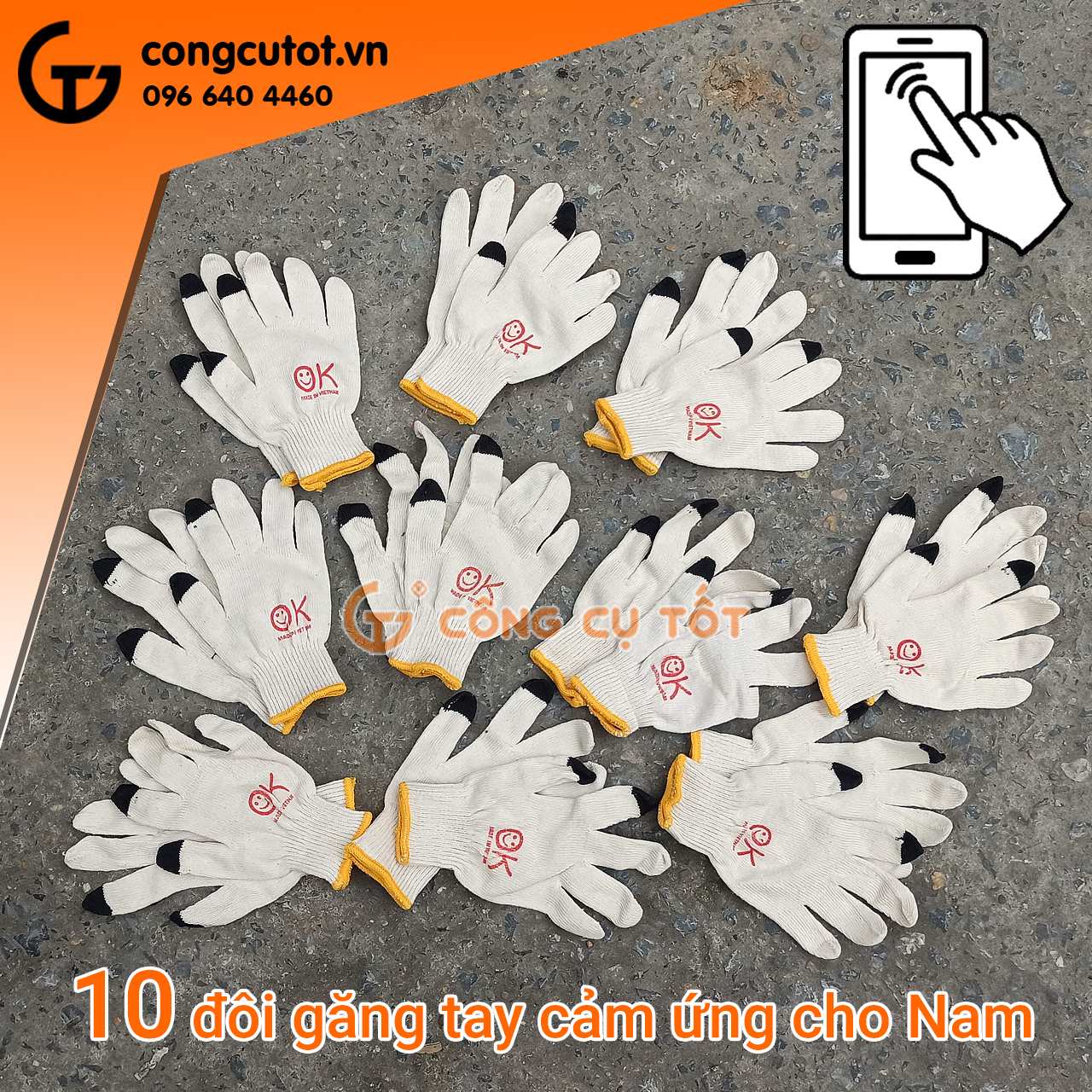 Bịch 10 đôi găng tay cảm ứng cho Nam