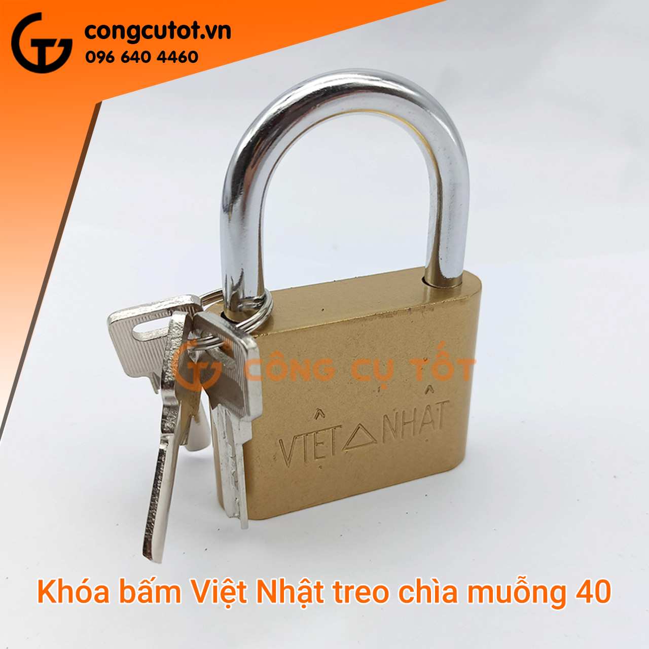Khóa treo bấm 3 chìa muỗng Việt Nhật 40cmm