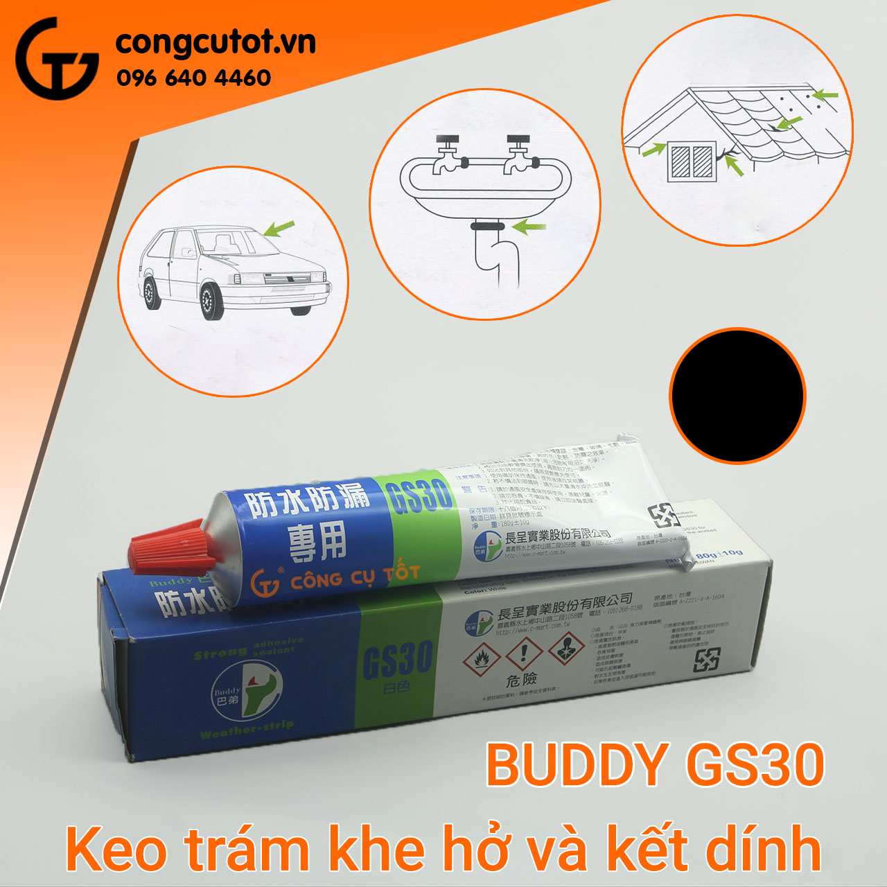 Keo trám và kết dính Buddy GS30 phù hợp với hầu hết các bề mặt vật liệu