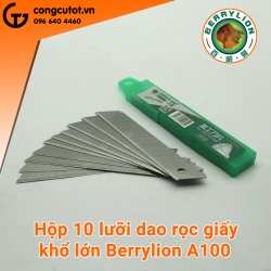 Hộp 10 lưỡi dao rọc giấy khổ lớn Berrylion A100M