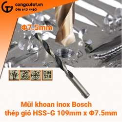 Mũi khoan inox Bosch thép gió HSS-G  Φ7.5mm