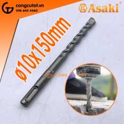 Mũi khoan bê tông đuôi gài đầu carbide Ø10x150mm Asaki AK-6730