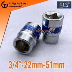 Đầu tuýp lục giác ¾" trắng 22mm dài 51mm LS+ LS122505