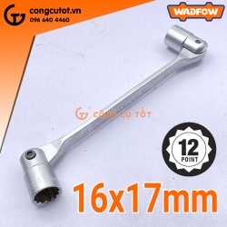 Khóa 2 đầu tuýp bông 12 cánh lắc léo 16x17mm Wadfow WTH2E05