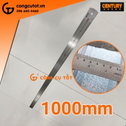 Thước lá inox 1000mm dày 1.1mm khổ 35mm Century LU-TLA1000mm một mặt hệ mét một mặt hệ inch